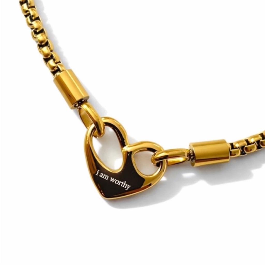 New 18k Gold Plated I Am Worthy Necklace 45$